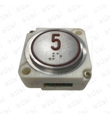 PUSH BUTTON FAIN ROUND RED LED BRAILLE (5)