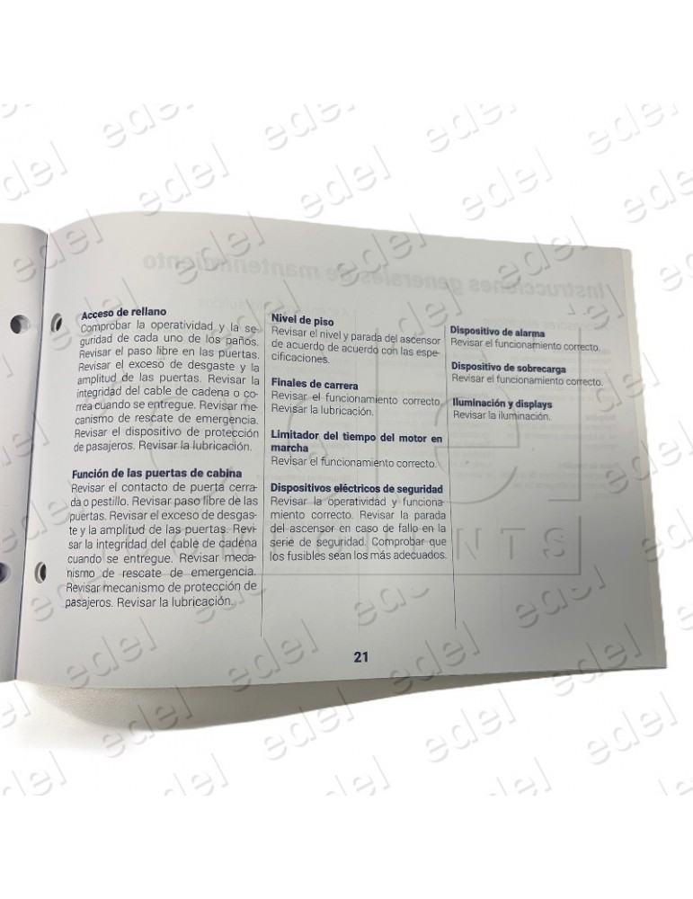 LIVRE DE MANTENIMENT D'ASCENSEURS