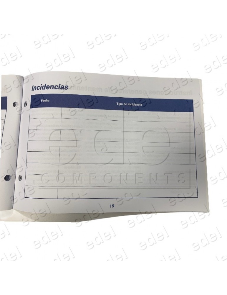 ELEVATOR MANTENIMENT BOOK