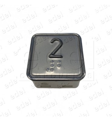 PUSH BUTTON SCHAEFER MT 42  W/BRAILLE RED INOX 2