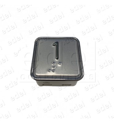 PUSH BUTTON SCHAEFER MT 42  W/BRAILLE RED INOX 1