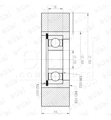 RUEDA MACLA 50/10x15MM SIN EJE